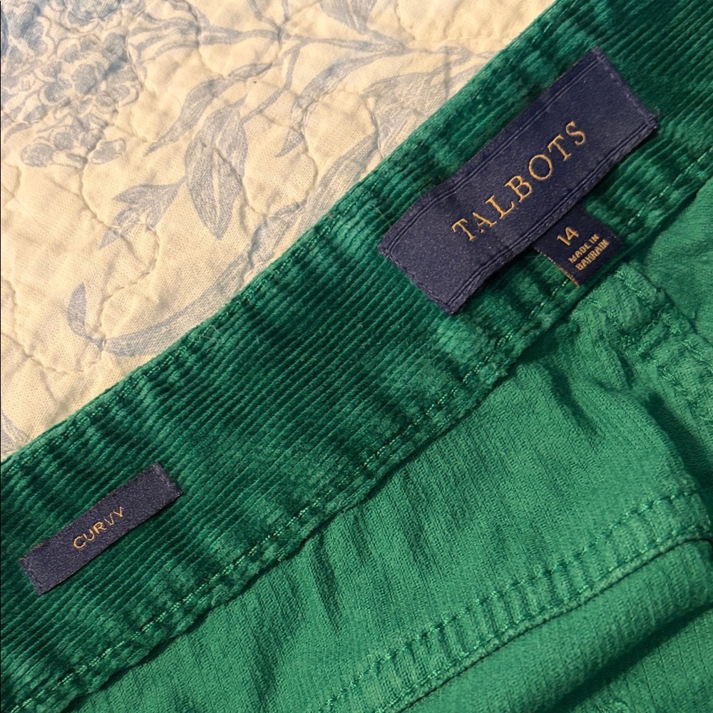 Talbots Green Corduroy Pants - Picture 2 of 5